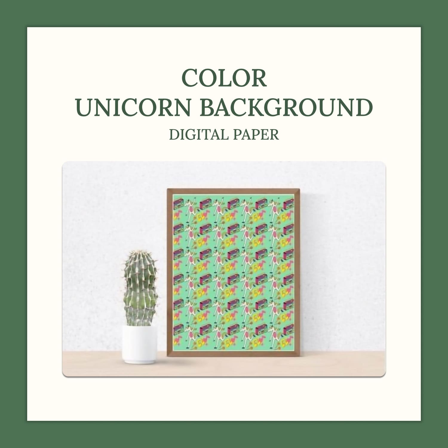 Digital Paper Color Unicorn Background.