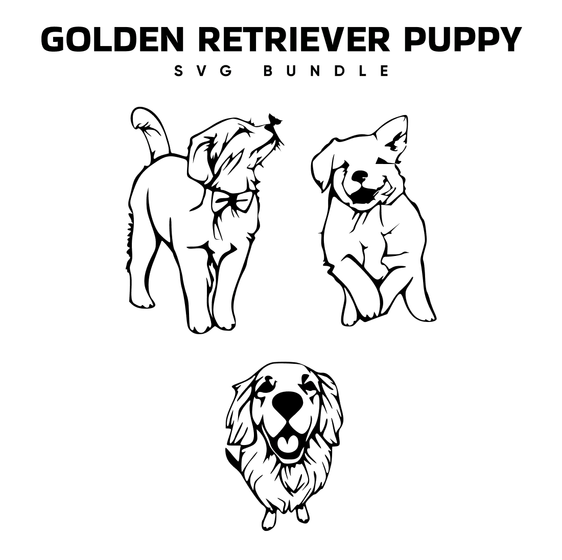 Golden retriever puppy svg bundle, first picture 1100x1100.