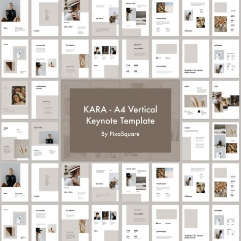 Kara A4 vertical keynote template.