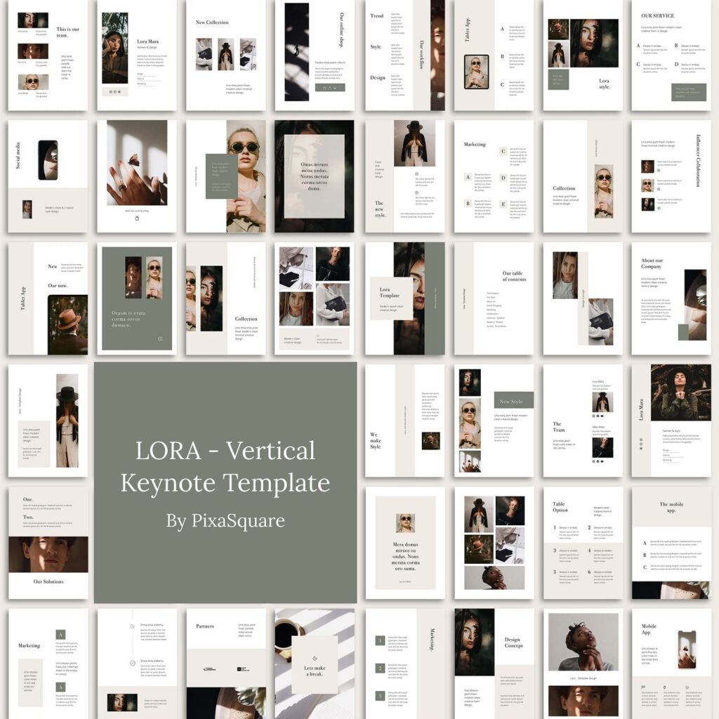 LORA - Vertical Keynote Template – MasterBundles