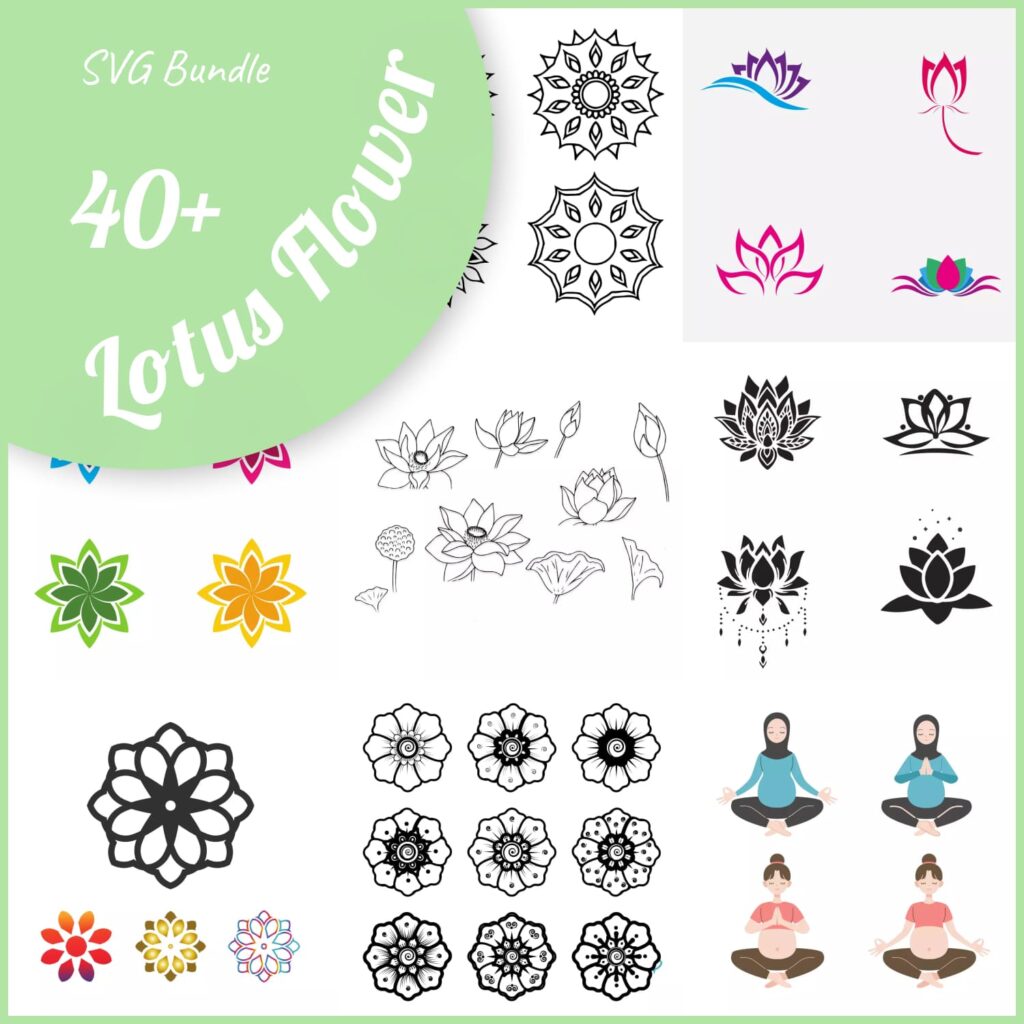 Silhouette Lotus Flower Svg Masterbundles