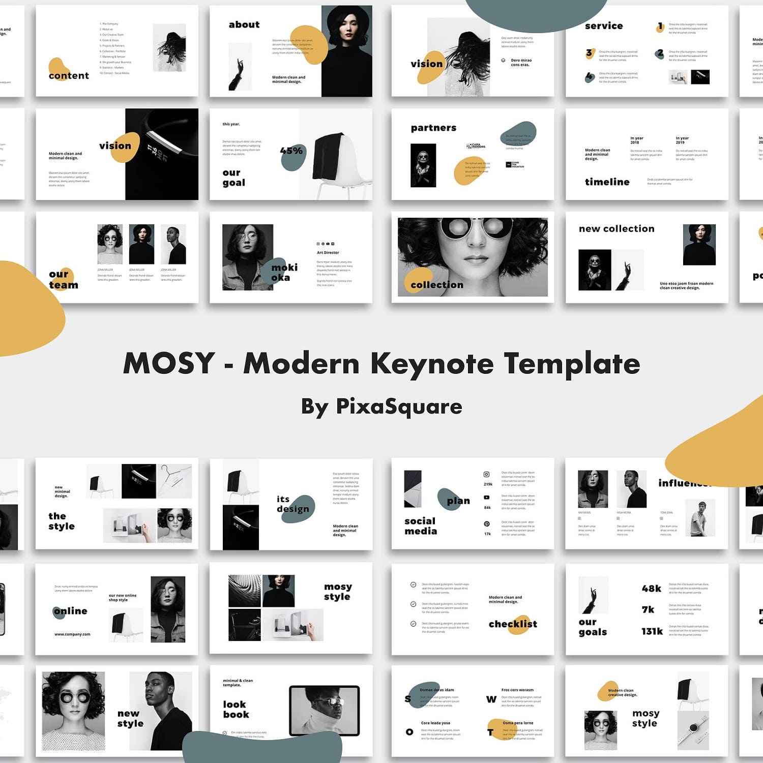 Mosy modern keynote template.