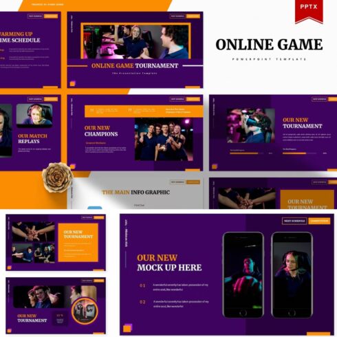 Online Game Tournament, Powerpoint Template, first picture 1500x1500.