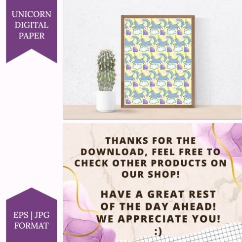 Unicorn Digital Paper, Unicorn Patterns.