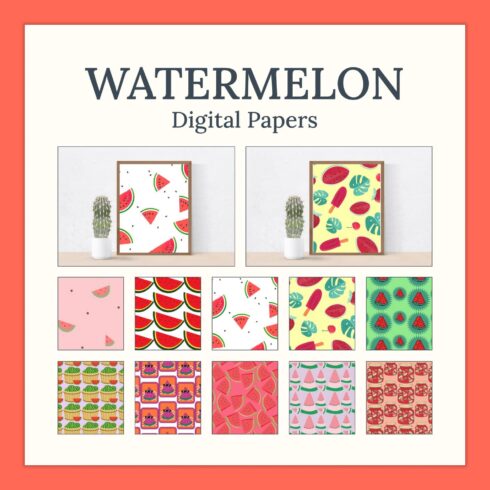 Watermelon Digital Papers,Watermelon JPG.