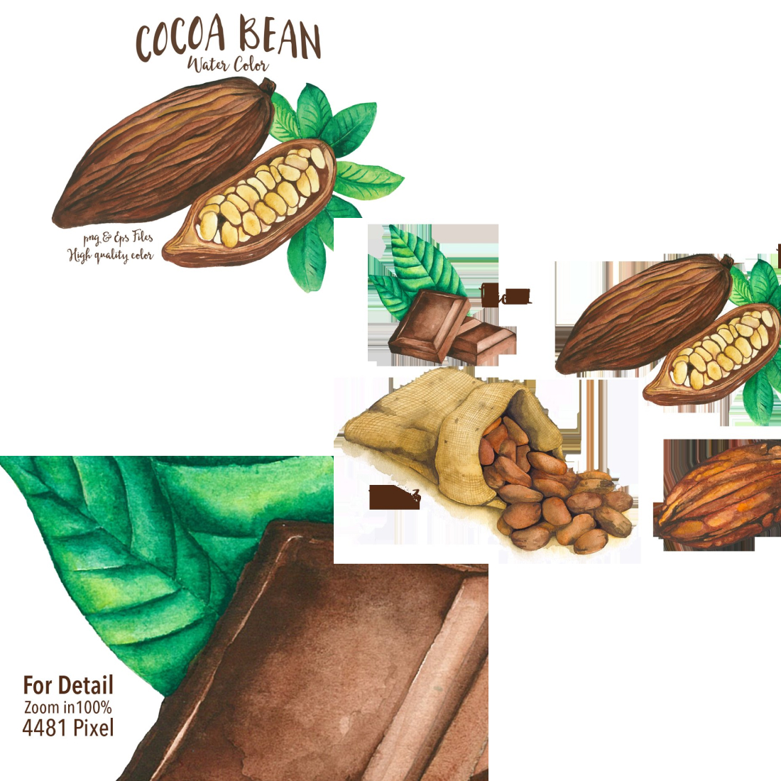 Print with cocoa beans.