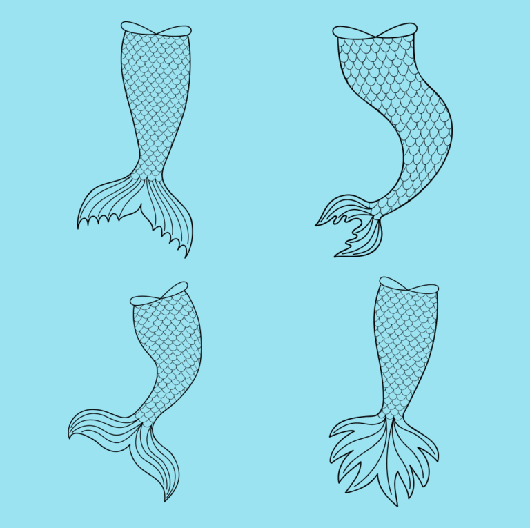 Outline Mermaid Tail SVG Free – MasterBundles