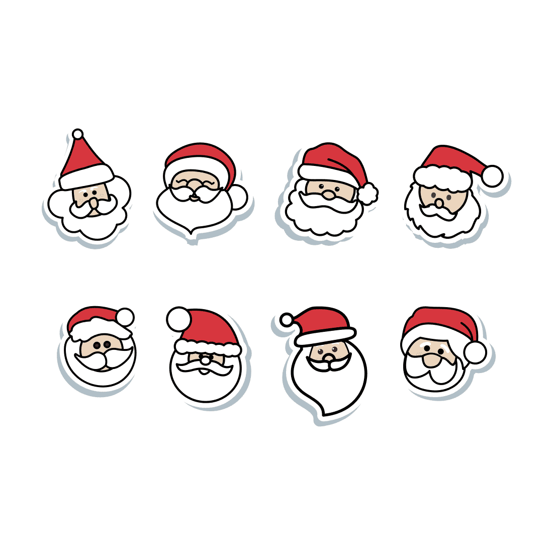 SVG Santa face with white beard.