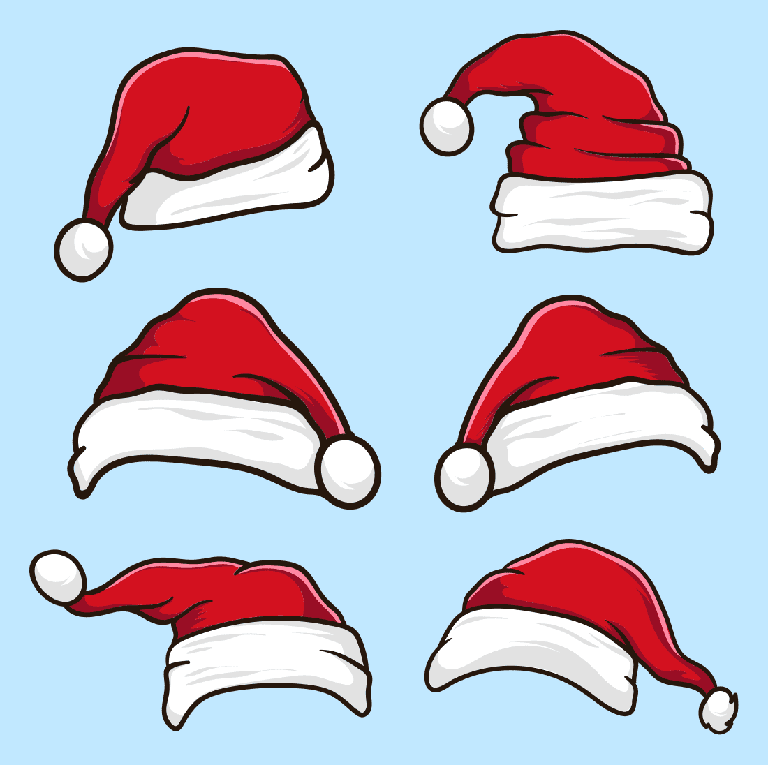 An image of a Santa hat with a white bauble.