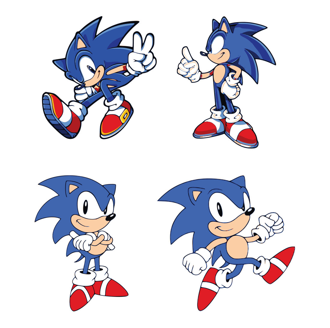 Blue Sonic smiles at those around him.