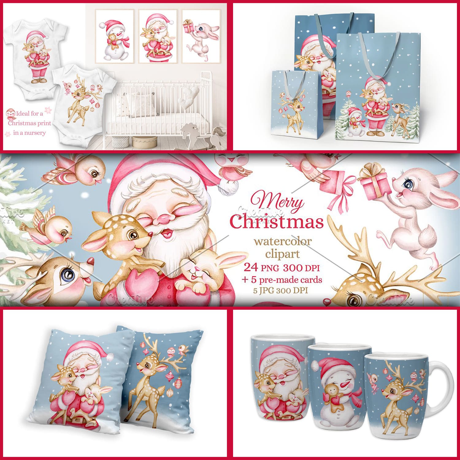 Christmas clipart cute santa clause, second picture 1500x1500.