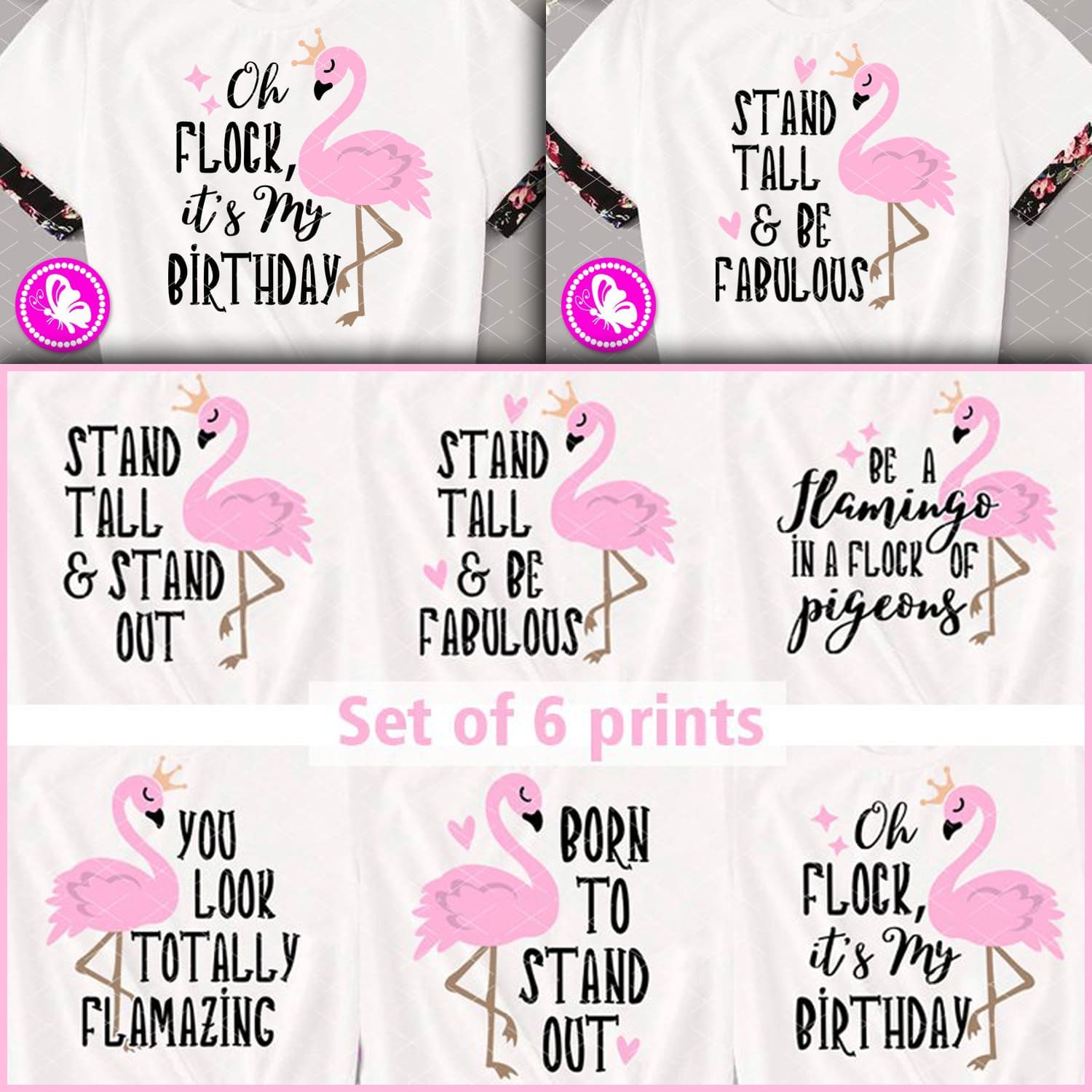 Bundle pink flamingo quotes sayings birthday t shirt, second picture 1500x1500.