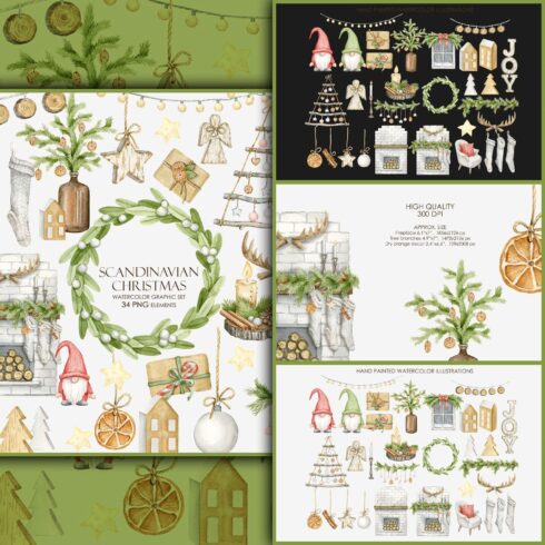 Watercolor Rustic Christmas Clipart Masterbundles