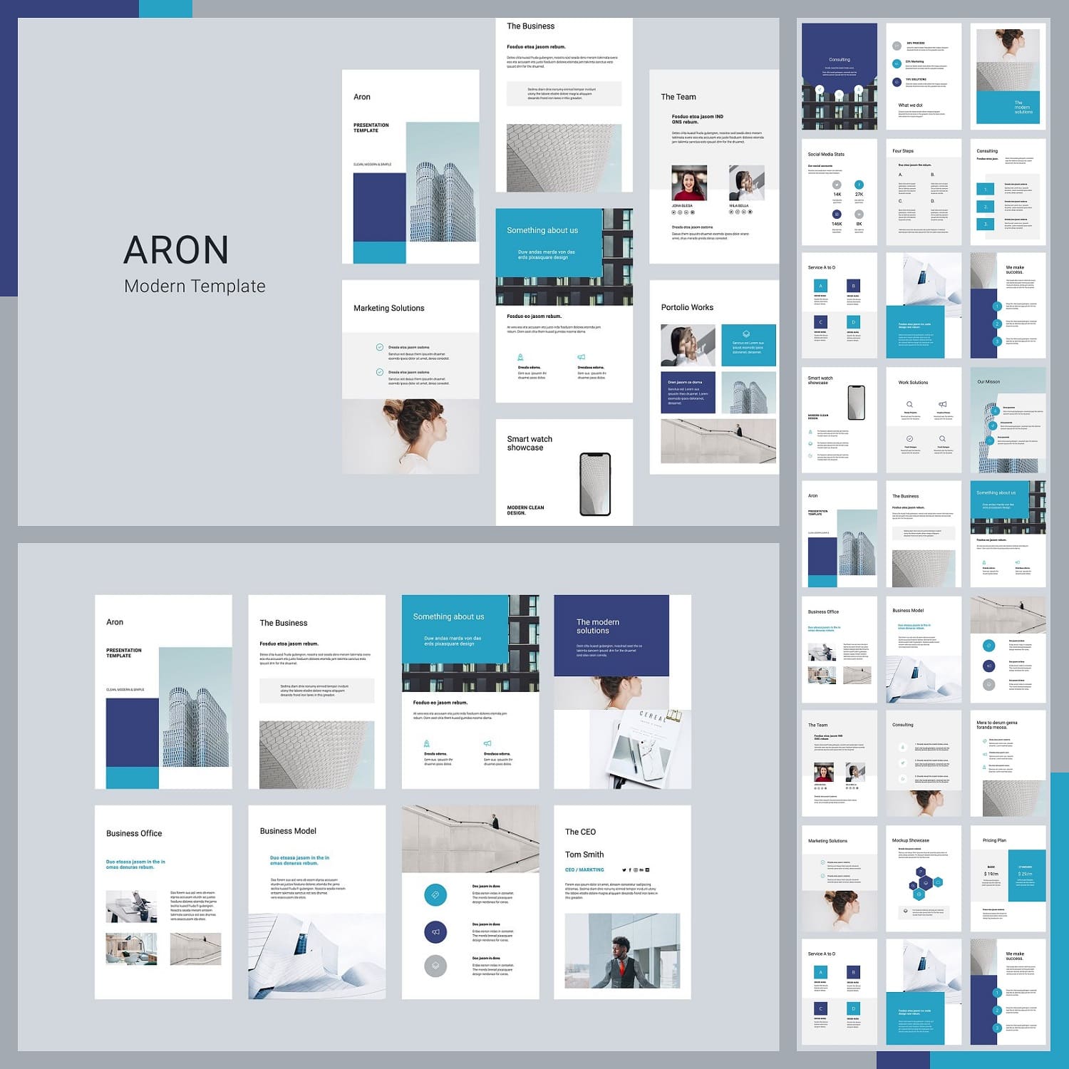 Three Aron Slide Blocks of the Main Speech Vertical Template.