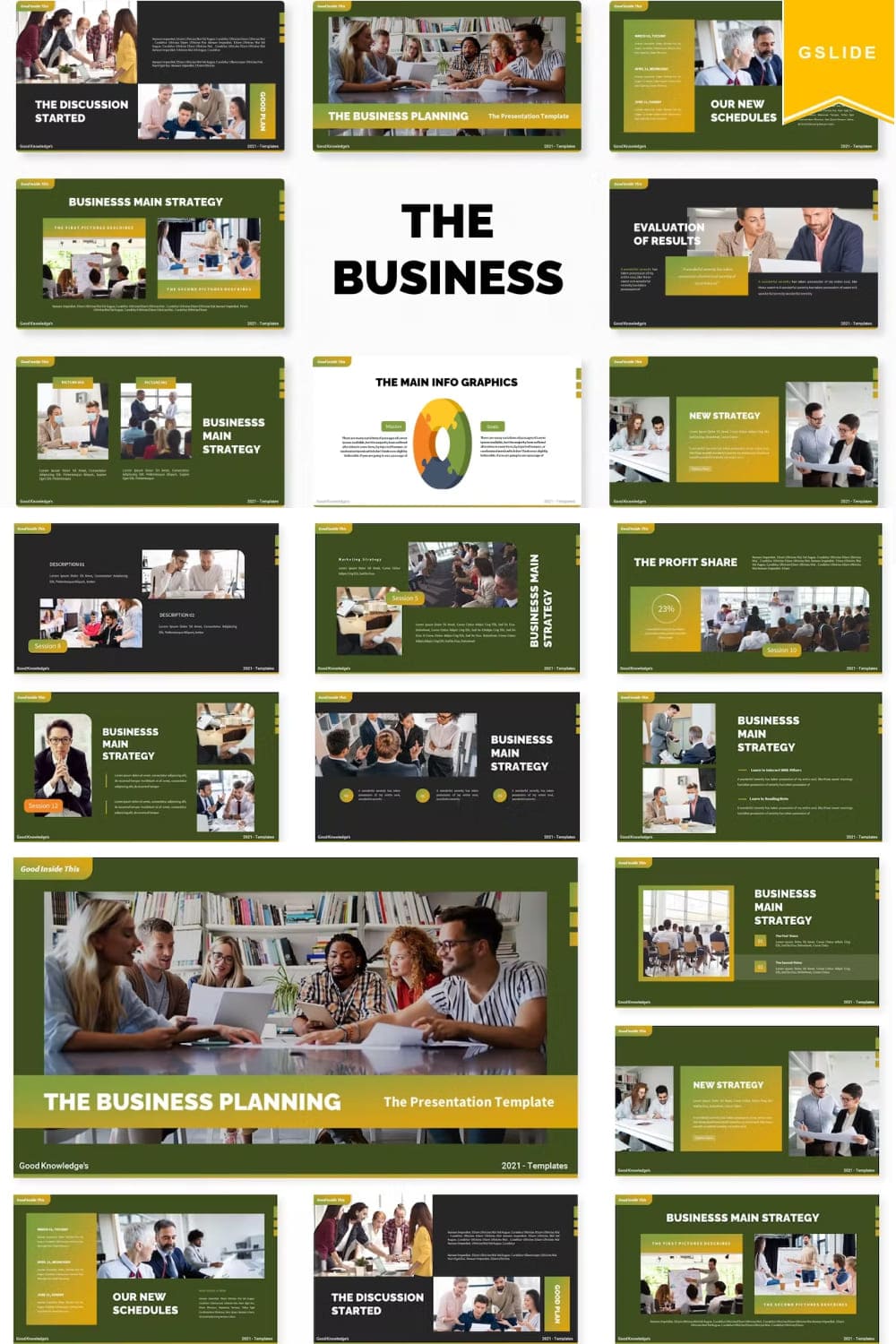 Business planning google slides template, picture 1000x1500 for Pinterest.