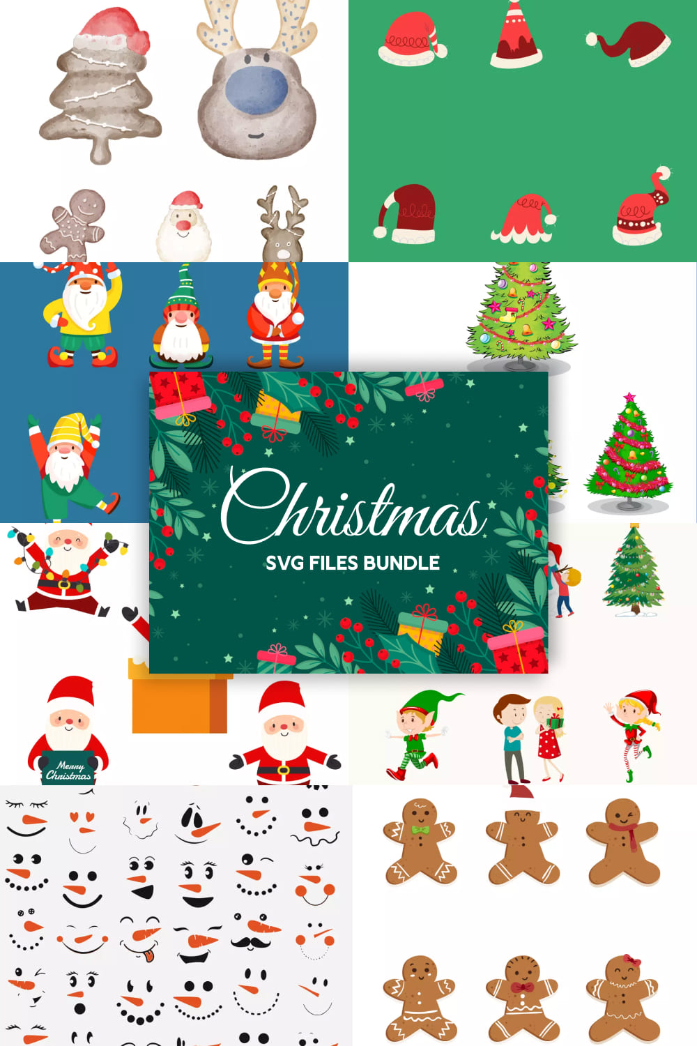 Christmas svg files bundle, picture for Pinterest.