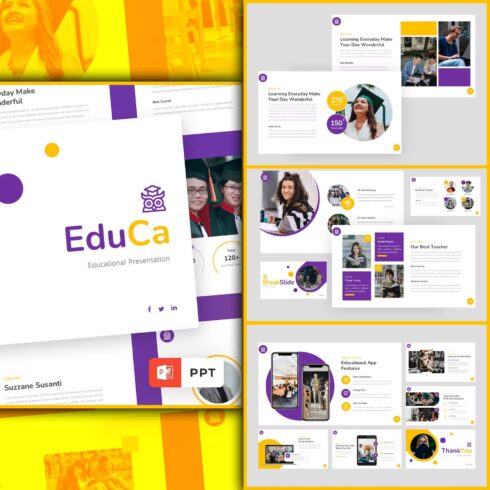 Education University Powerpoint Template - Educa – MasterBundles