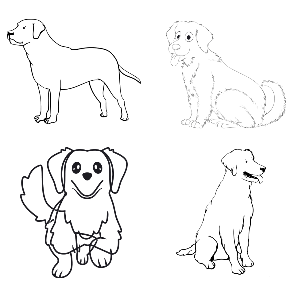 Golden Retriever Outline Svg – Masterbundles