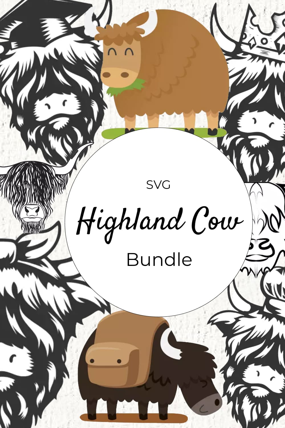 The highland cow bundle includes an image of a bison.