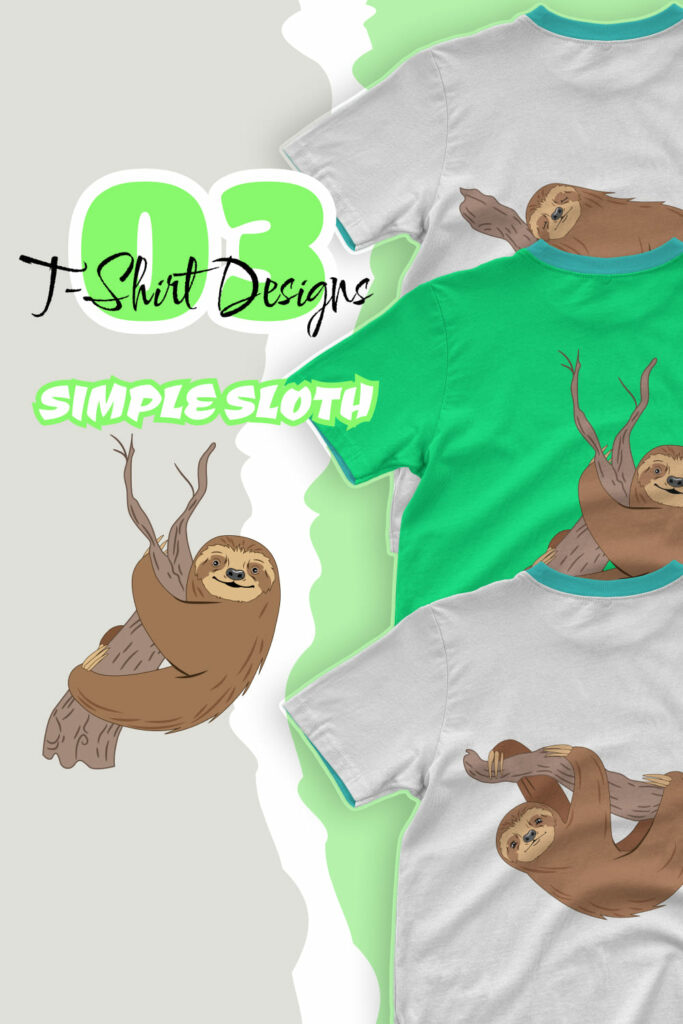 Simple Sloth SVG T-shirt Designs Bundle – MasterBundles
