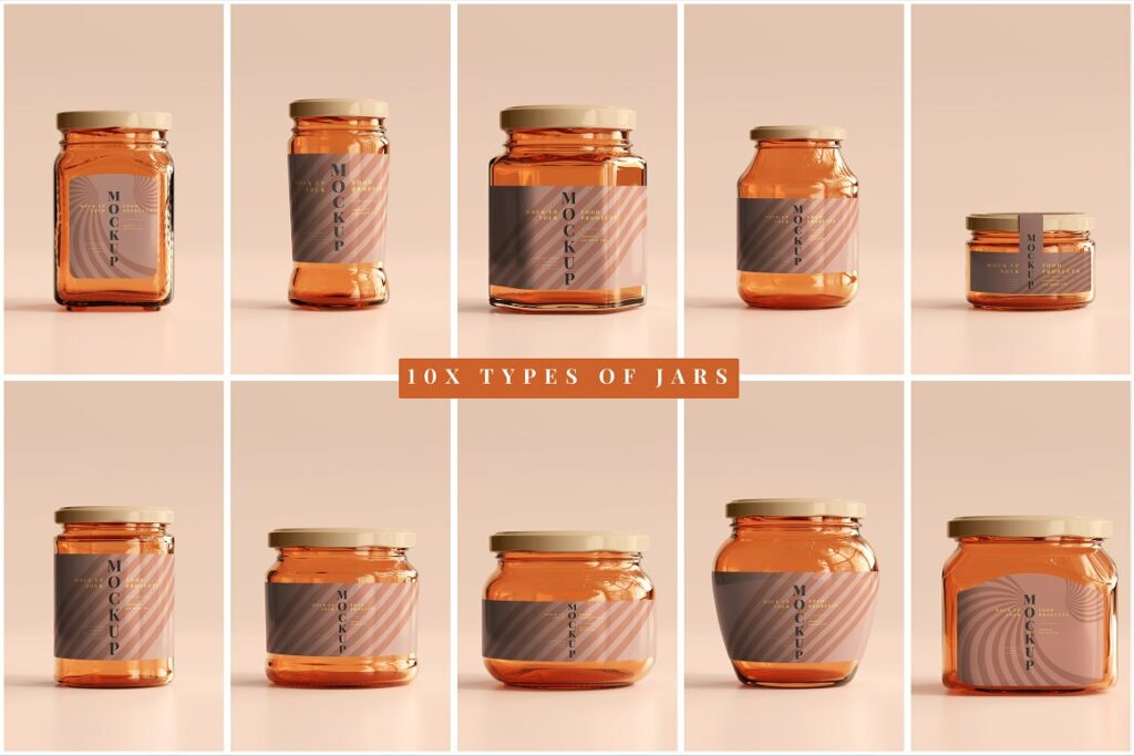 Amber Jars Mockup Collection MasterBundles
