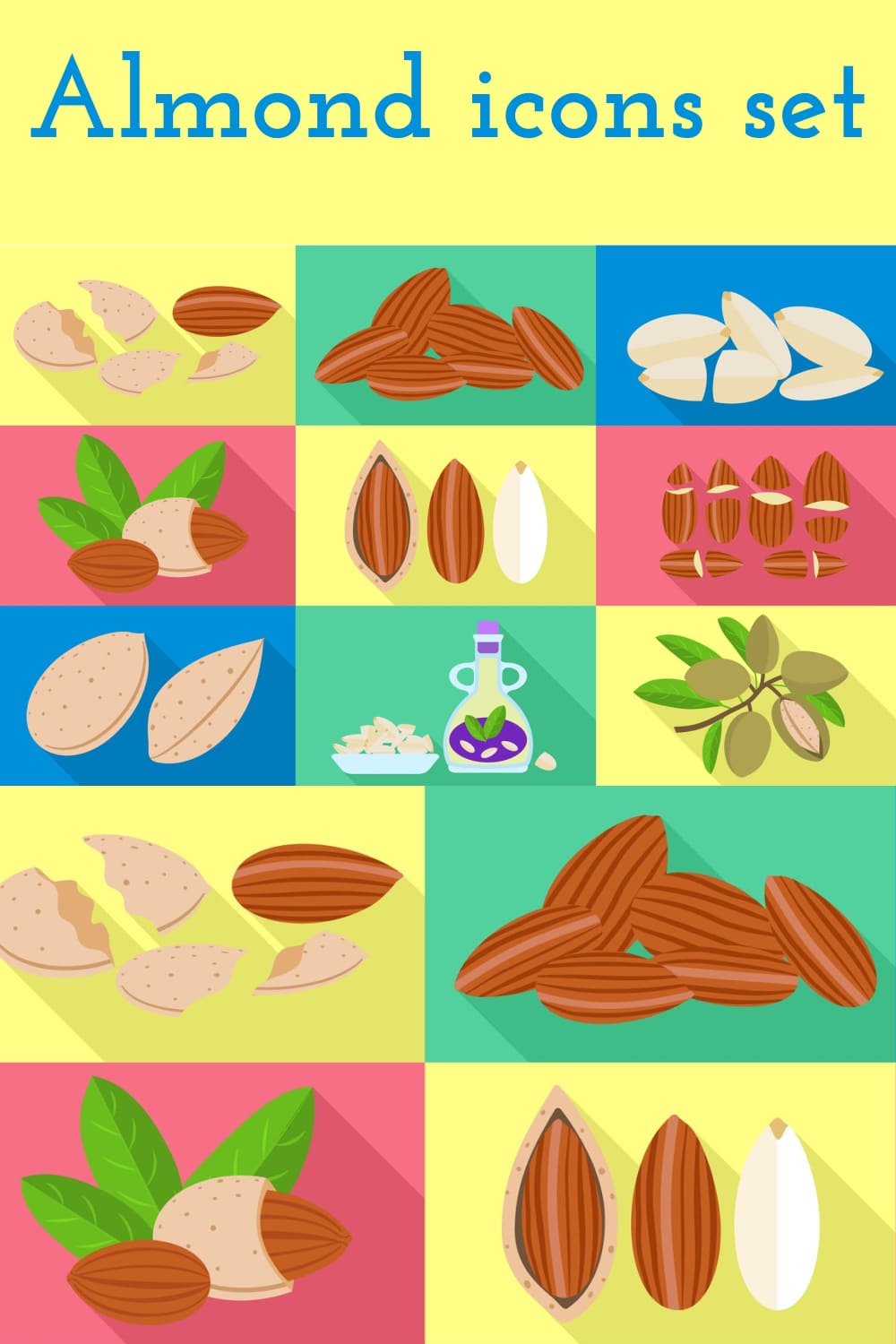 Images of almonds and almond products.