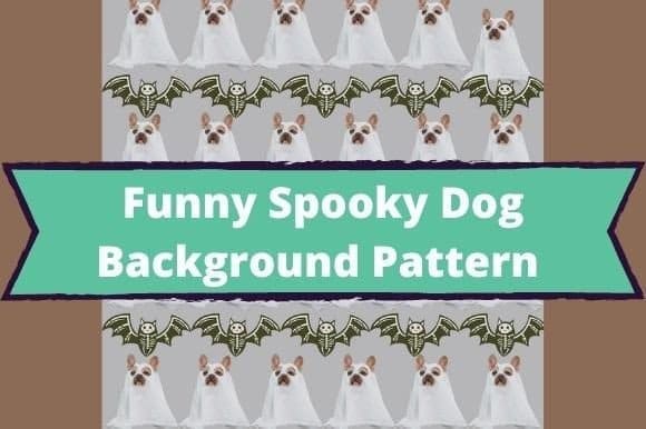 Funny spooky dog background pattern graphics.