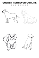 Golden Retriever Outline SVG – MasterBundles