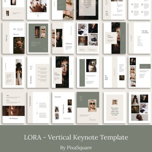 LORA - Vertical Keynote Template | MasterBundles