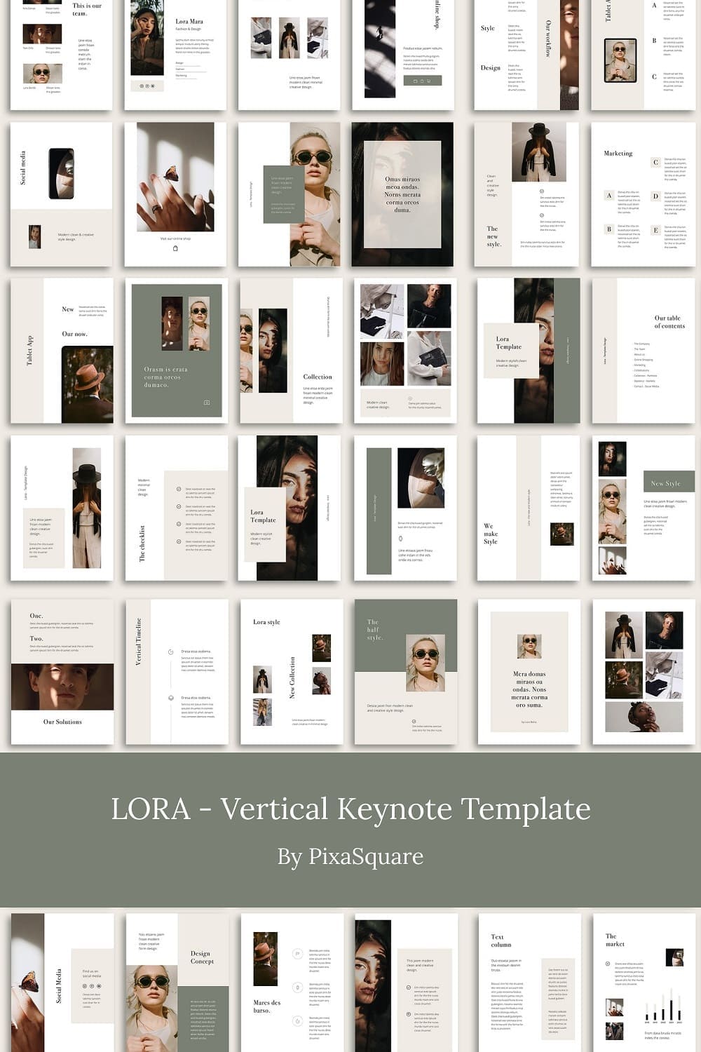 Lora vertical keynote template for Pinterst.