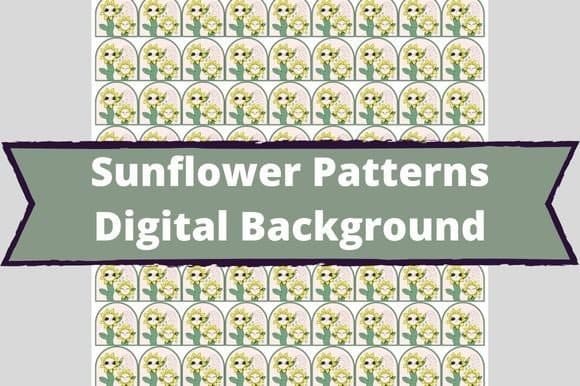 Sunflower pattern logo, square picture.