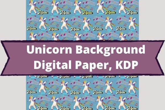 Paper background with dancing unicorns.