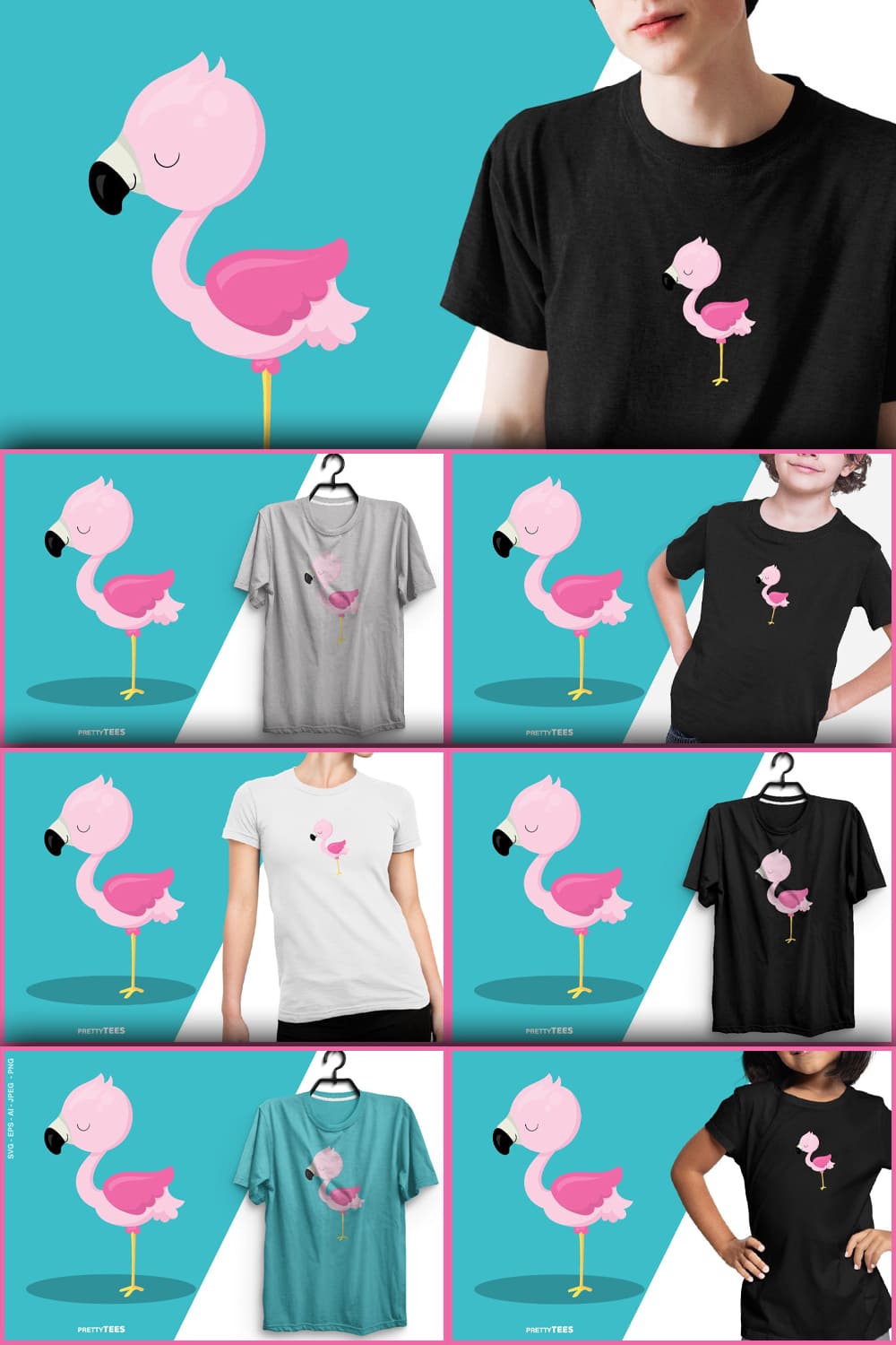 Flamingo t-shirt design flamingo sublimation t-shirt, picture for Pinterest 1000x1500.