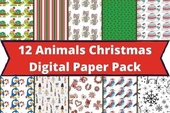 Christmas patterns with cute Christmas animals.