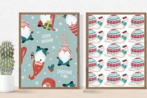 12 Aesthetic Animals Christmas Pattern Pack – MasterBundles