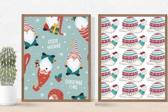 12 Aesthetic Animals Christmas Pattern Pack – MasterBundles