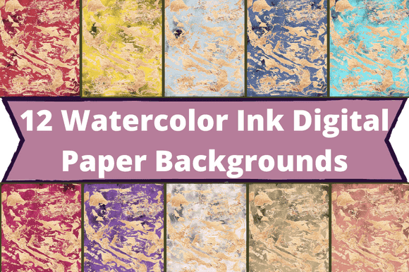 Multicolored paper watercolor patterns.