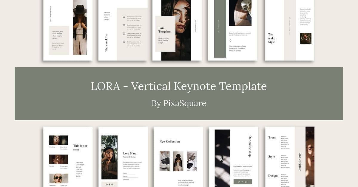 Lora vertical keynote template Facebook.