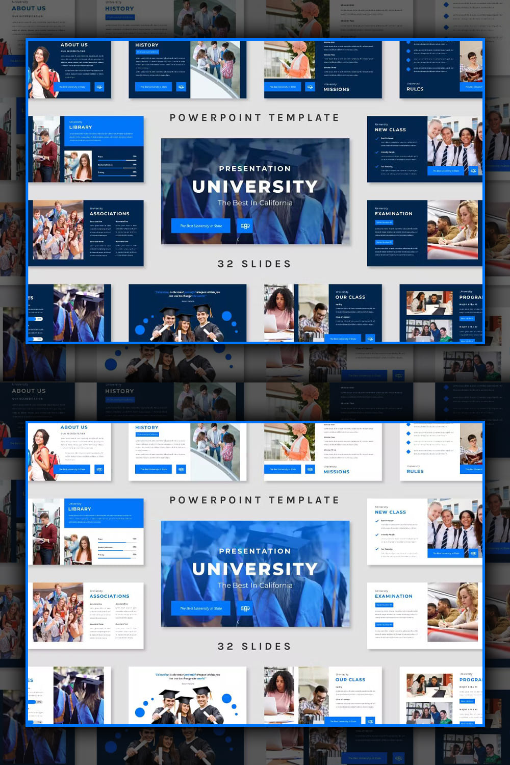University powerpoint template 2 version, picture for Pinterest 1000x1500.
