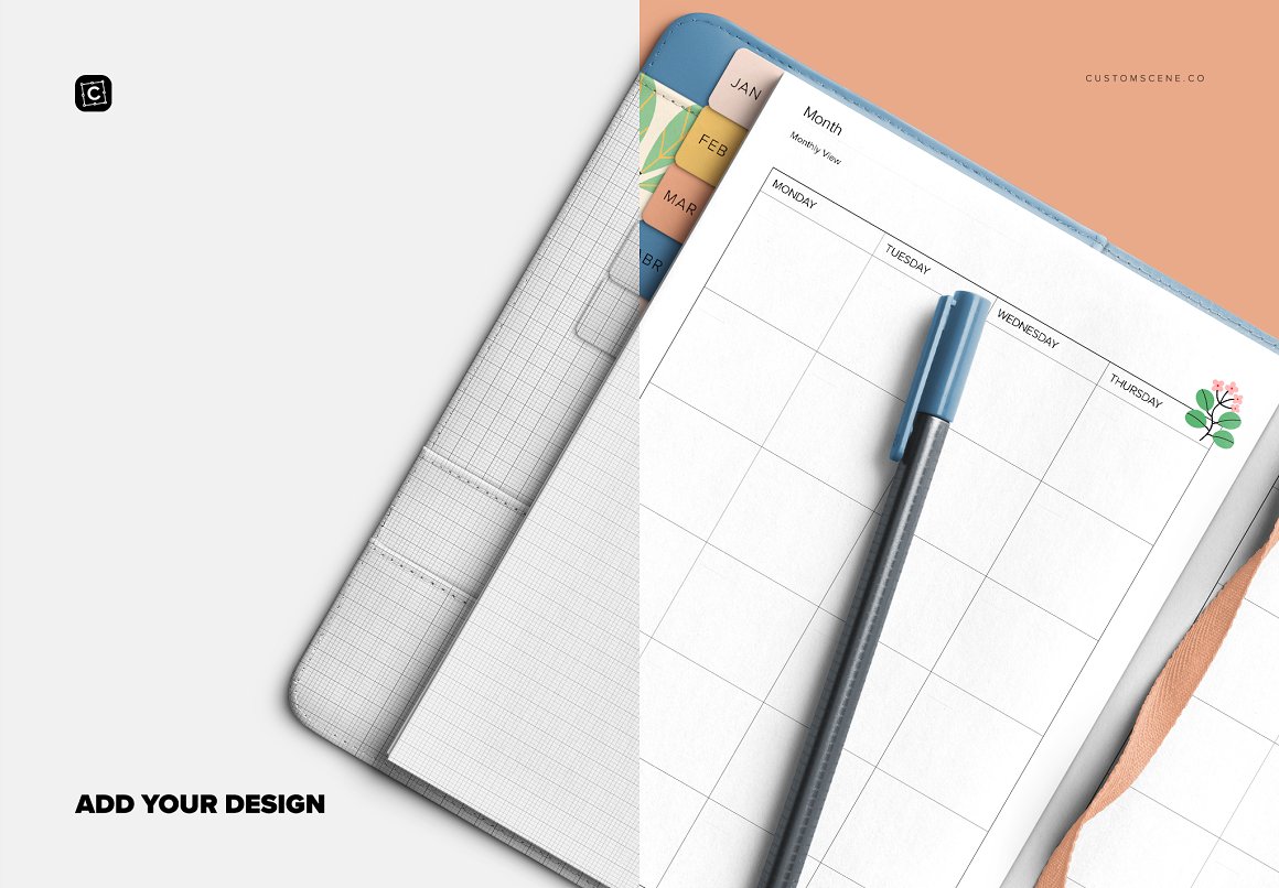 Add your design on notebook.