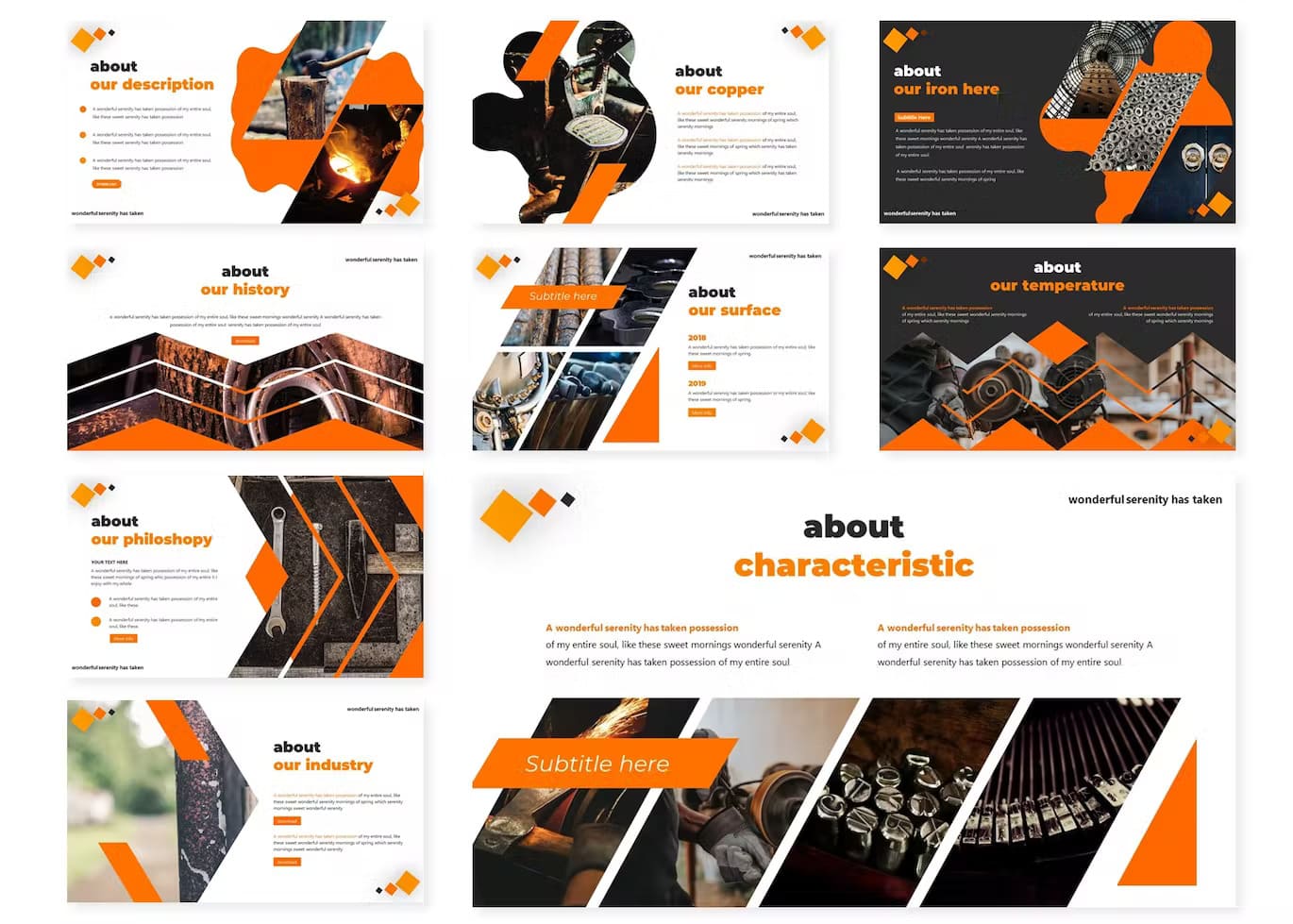 9 Slides Irona: About our description, about our copper, about our iron here.
