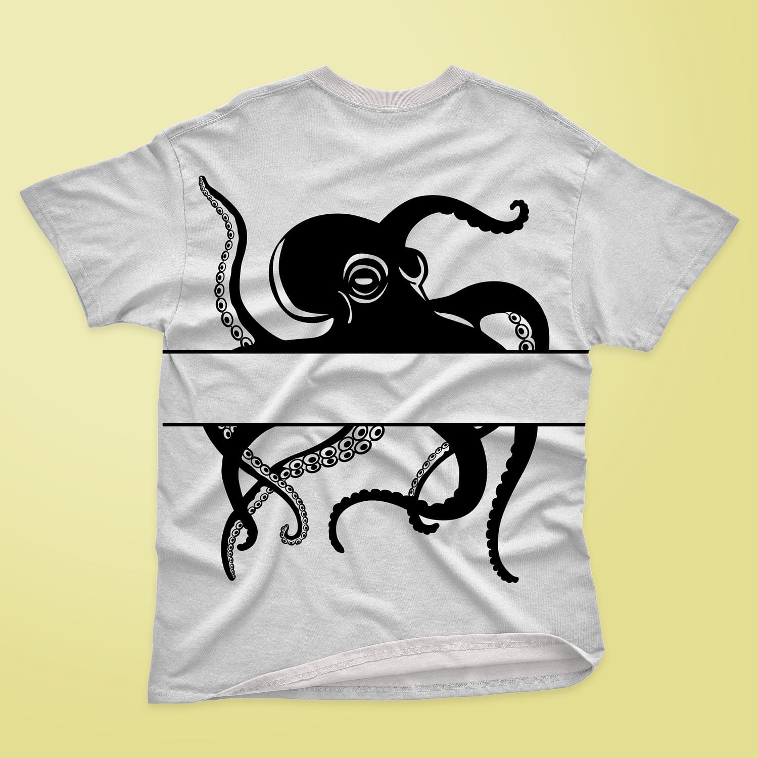 White T-shirt with black Monogram Octopus.