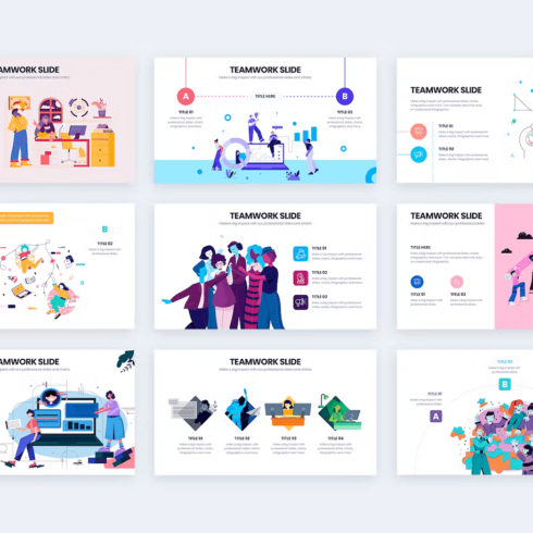 Business Teamwork PowerPoint Infographics | MasterBundles