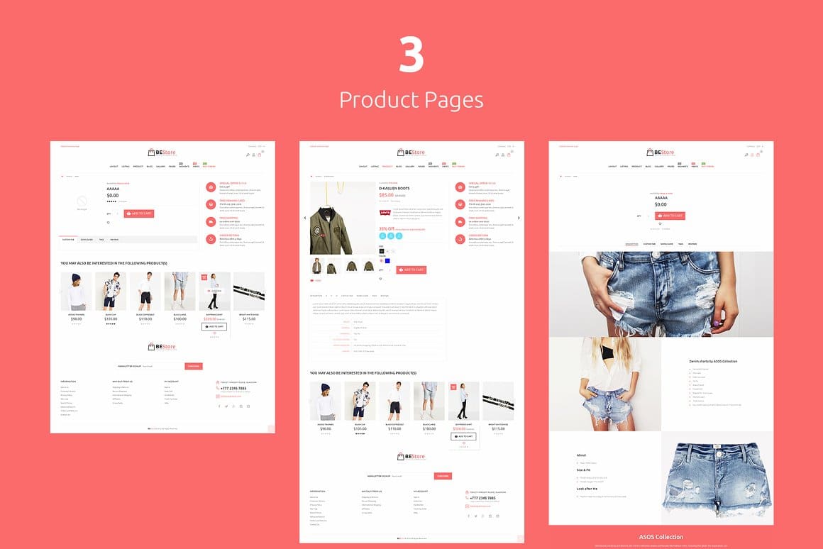 Bestore, 3 Product Pages.