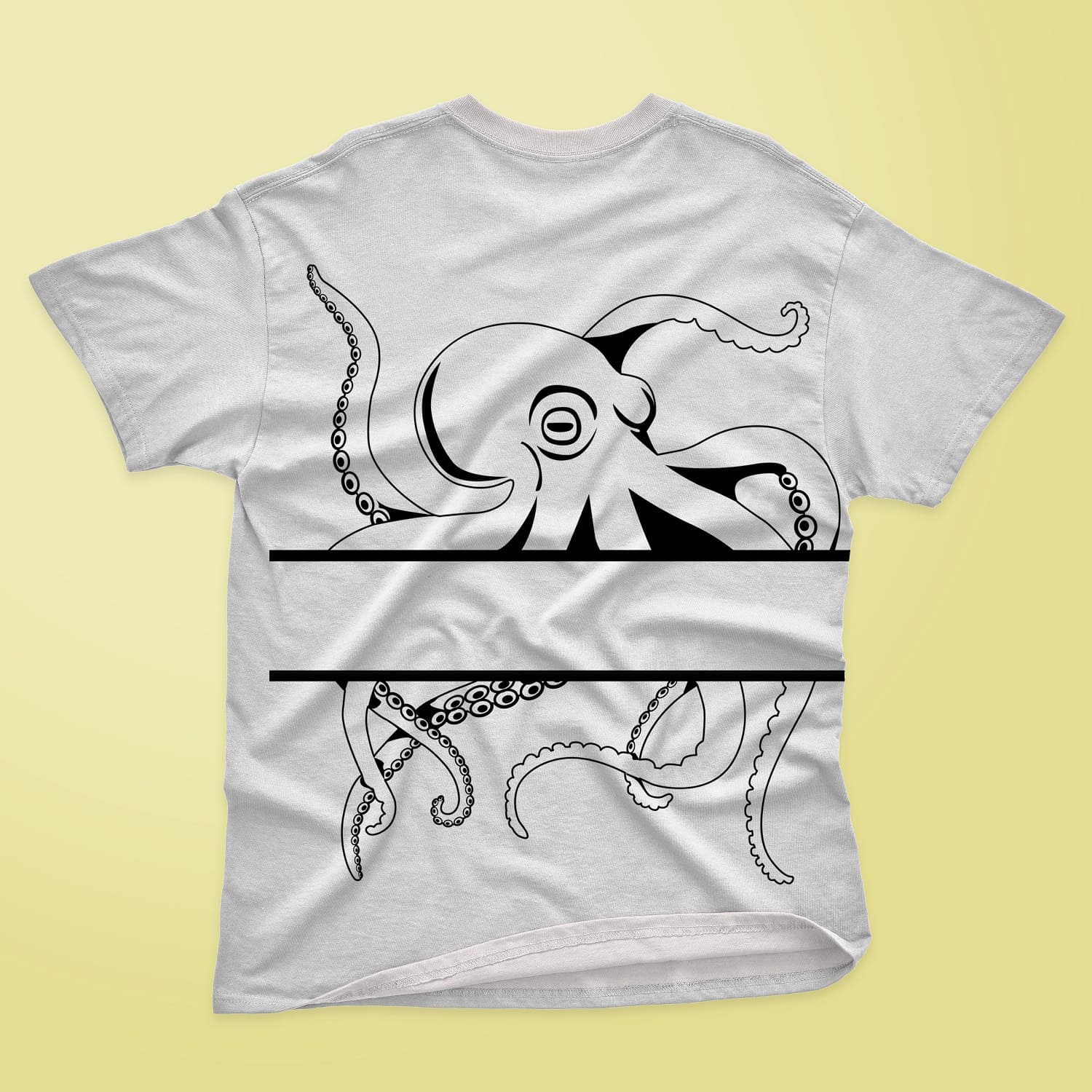 White T-shirt with black and white Monogram Octopus.