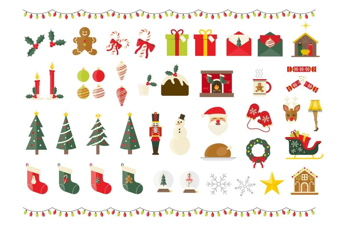Preview of 50 Christmas Icons.