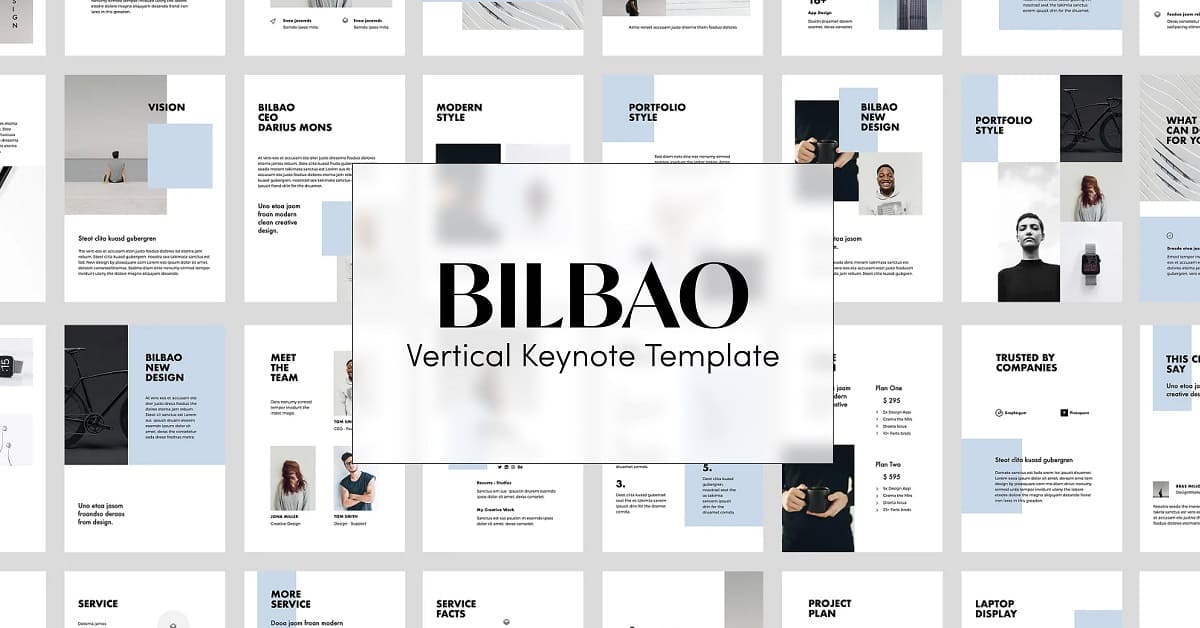 Bilbao vertical keynote template for facebook.