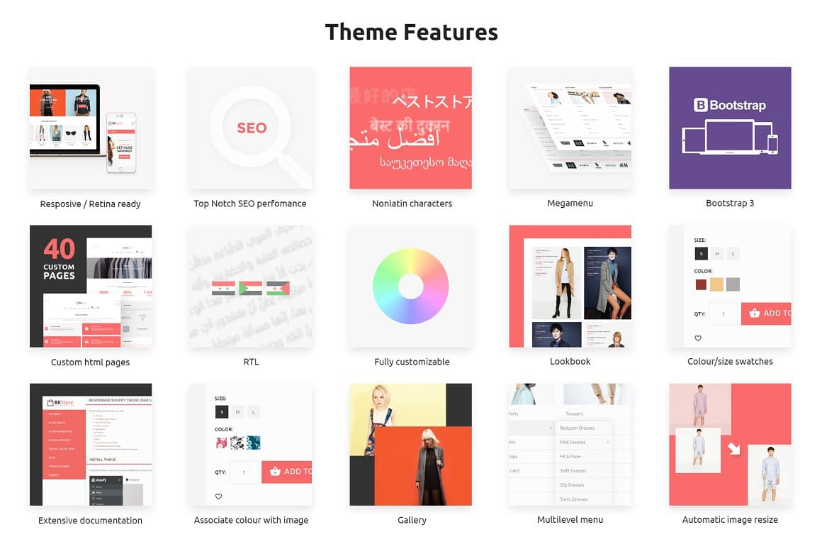 Bestore, Theme Features.