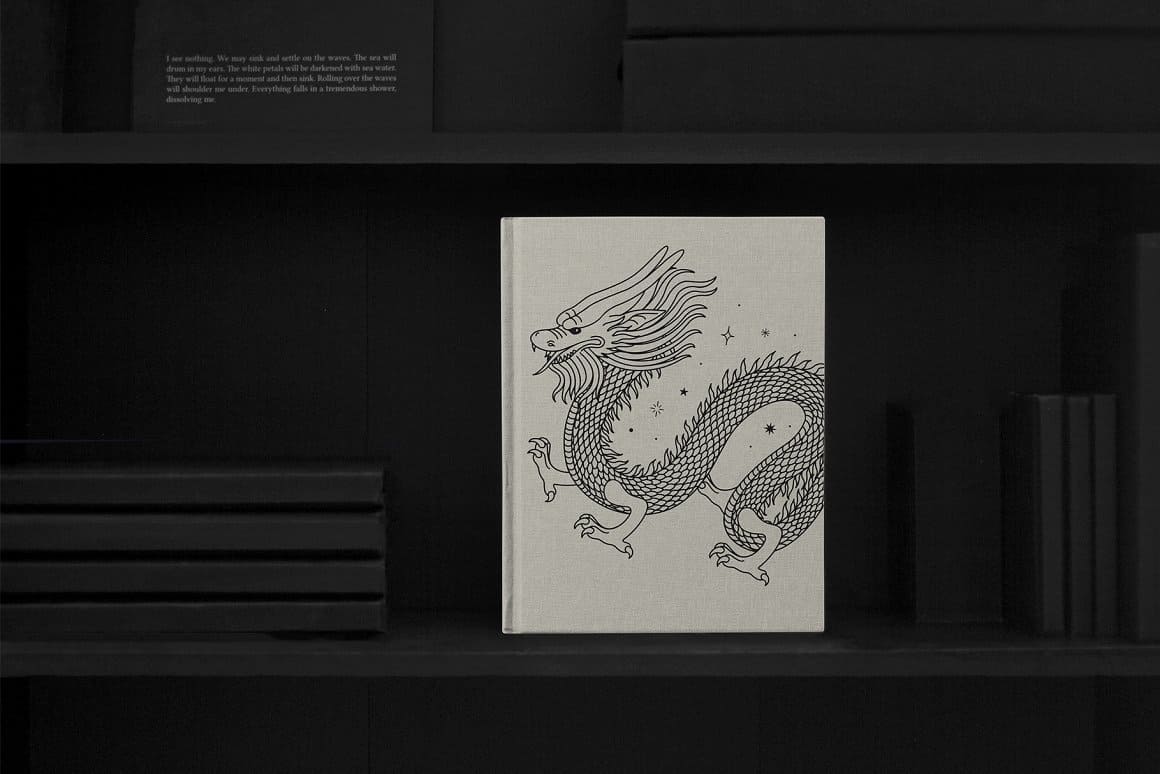 Book cover mockup with Dragon.