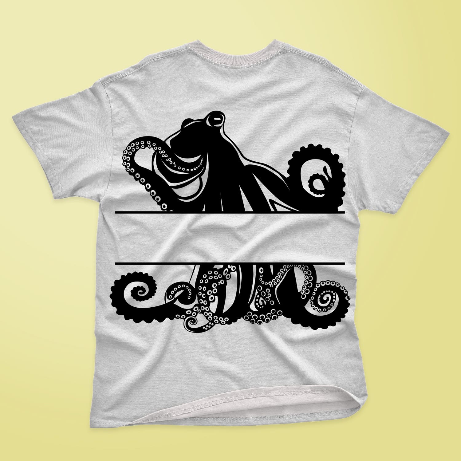 T-shirt with black tentacled Monogram Octopus.